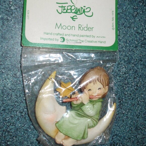 Anri Ferrandiz "Moon Rider" Christmas Ornament - Child On Moon With Flute GIFT! - Picture 1 of 4